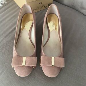 Michael Kors Pumps - 8.5M (dusty rose; suede). 2” Block heel.